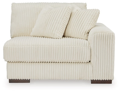 Right-Arm Facing Corner Chair In Solid Ivory Fabric