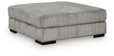 Oversized Accent Ottoman In Solid Fog Fabric