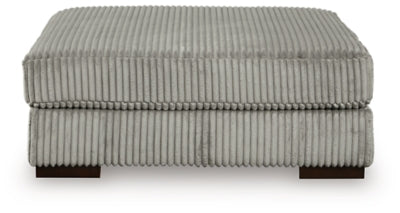 Oversized Accent Ottoman In Solid Fog Fabric