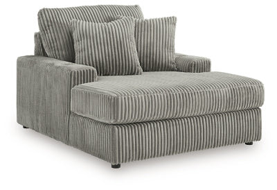 Chaise In Solid Fog Fabric