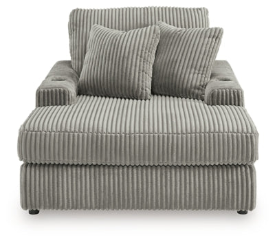 Chaise In Solid Fog Fabric