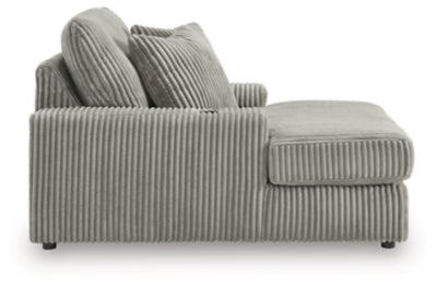 Chaise In Solid Fog Fabric