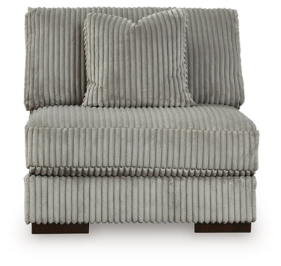 Armless Chair In Solid Fog Fabric