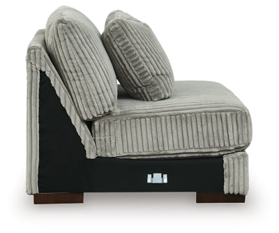 Armless Chair In Solid Fog Fabric