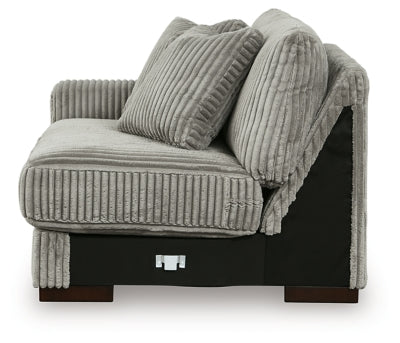 Left-Arm Facing Corner Chair In Solid Fog Fabric