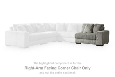 Right-Arm Facing Corner Chair In Solid Fog Fabric