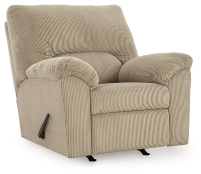 Recliner In Solid Sand Fabric