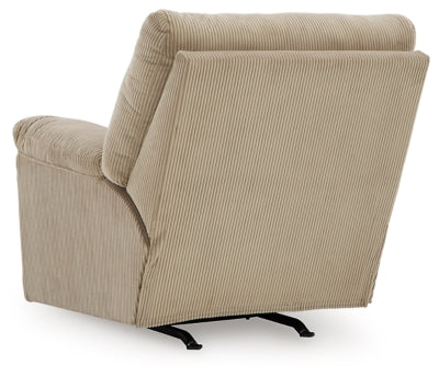 Recliner In Solid Sand Fabric