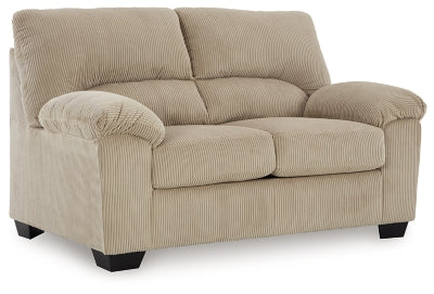 Loveseat In Solid Sand Fabric