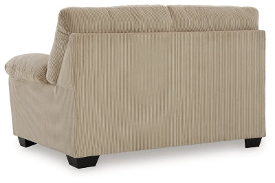 Loveseat In Solid Sand Fabric