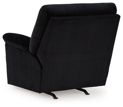 Recliner In Solid Onyx Fabric