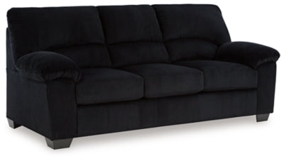 Sofa In Solid Onyx Fabric