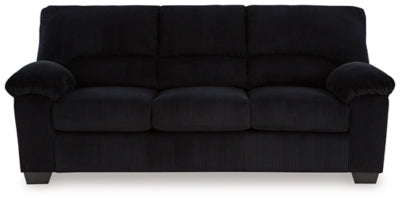 Sofa In Solid Onyx Fabric