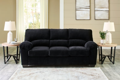 Sofa In Solid Onyx Fabric