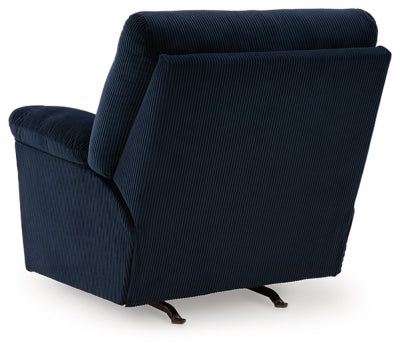 Recliner In Solid Navy Fabric