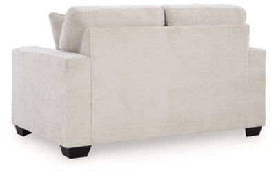 Loveseat In Solid Stone Fabric