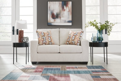 Loveseat In Solid Stone Fabric