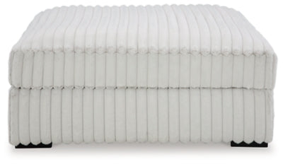 Oversized Accent Ottoman In Solid Alloy Fabric