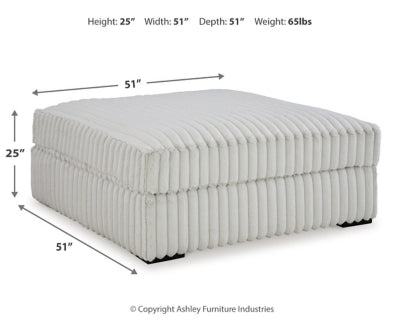 Oversized Accent Ottoman In Solid Alloy Fabric