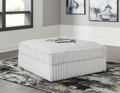 Oversized Accent Ottoman In Solid Alloy Fabric