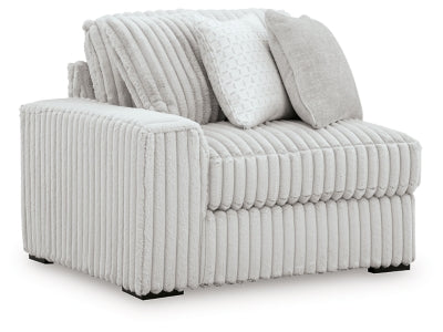 Left-Arm Facing Corner Chair In Solid Alloy Fabric