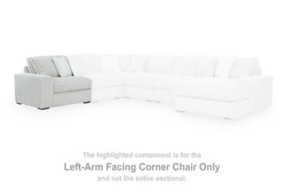 Left-Arm Facing Corner Chair In Solid Alloy Fabric
