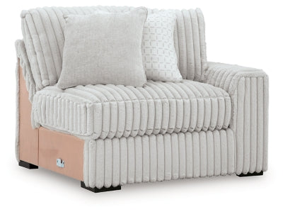 Right-Arm Facing Corner Chair In Solid Alloy Fabric
