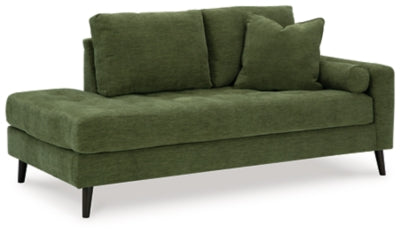 Right-Arm Facing Corner Chaise In Solid Olive Fabric