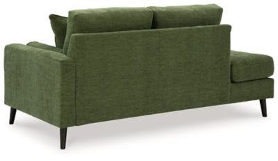 Right-Arm Facing Corner Chaise In Solid Olive Fabric