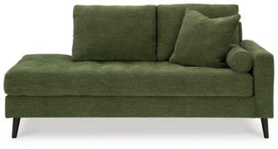 Right-Arm Facing Corner Chaise In Solid Olive Fabric