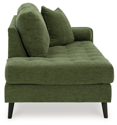 Right-Arm Facing Corner Chaise In Solid Olive Fabric