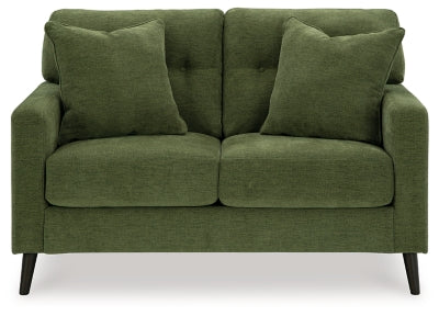 Loveseat In Solid Olive Fabric