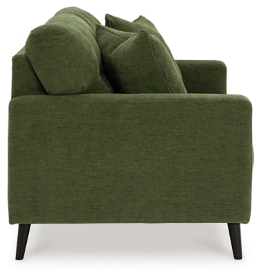 Loveseat In Solid Olive Fabric