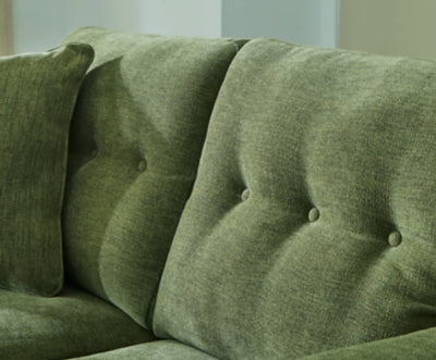 Loveseat In Solid Olive Fabric