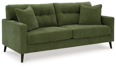 Sofa In Solid Olive Fabric