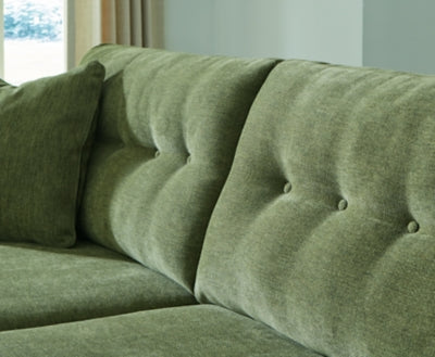 Sofa In Solid Olive Fabric