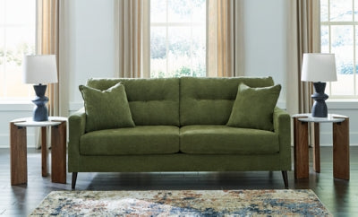 Sofa In Solid Olive Fabric