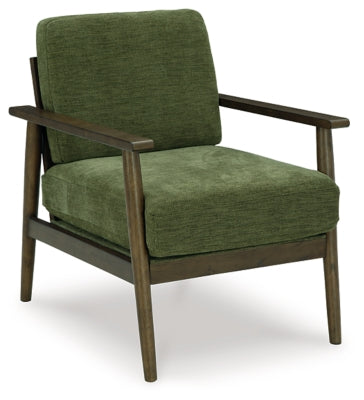 Showood Accent Chair In Solid Olive Fabric