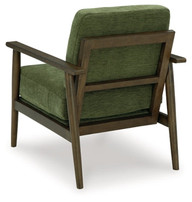Showood Accent Chair In Solid Olive Fabric