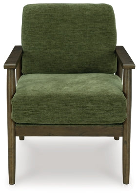 Showood Accent Chair In Solid Olive Fabric