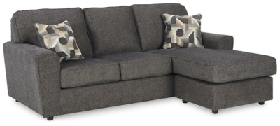 Sofa Chaise In Solid Slate Fabric