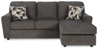 Sofa Chaise In Solid Slate Fabric