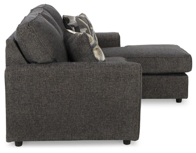 Sofa Chaise In Solid Slate Fabric