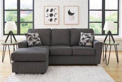 Sofa Chaise In Solid Slate Fabric