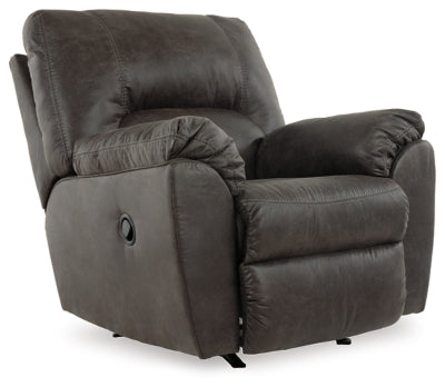 Recliner In Solid Pewter Fabric
