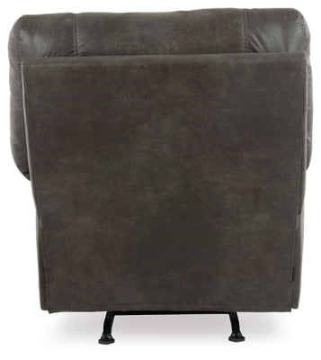 Recliner In Solid Pewter Fabric