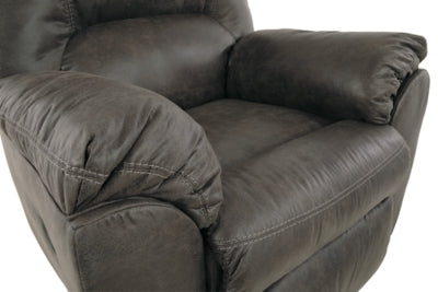 Recliner In Solid Pewter Fabric