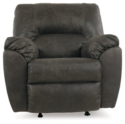 Recliner In Solid Pewter Fabric