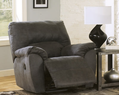 Recliner In Solid Pewter Fabric