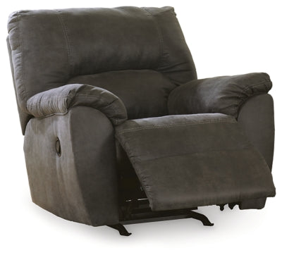 Recliner In Solid Pewter Fabric